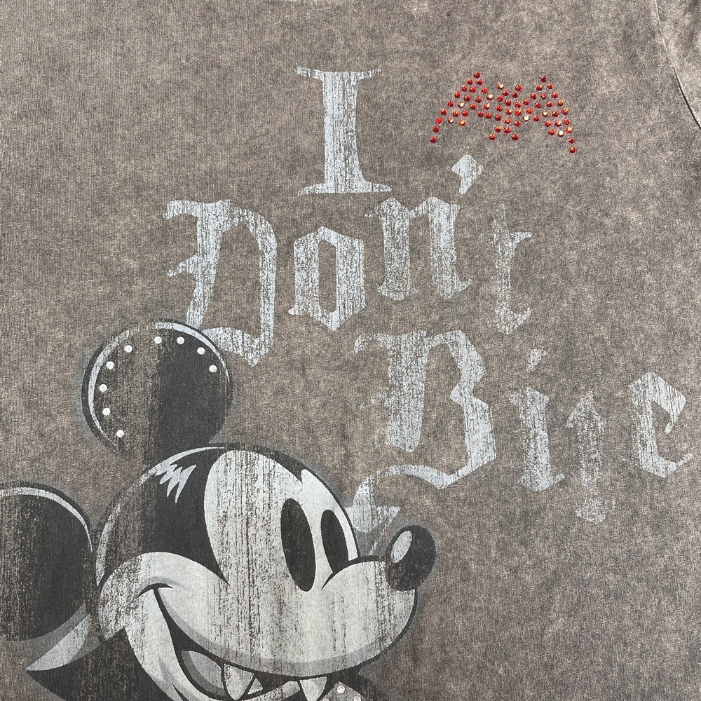 Disney Halloween BLING Women's Mickey Mouse Dracula I Don't Bite T-Shirt 1X - Picture 7 of 12